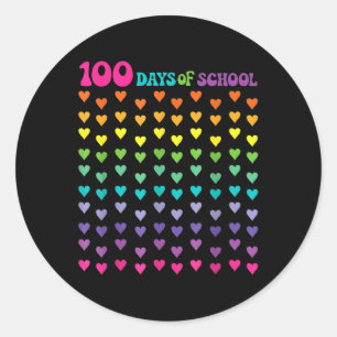 Sticker Rond 100e Jour De L'École Enseignant Enfants 100 Jours