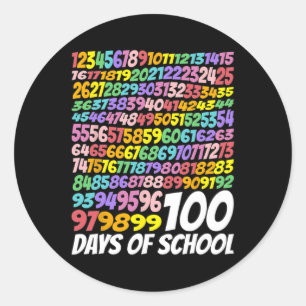 Sticker Rond 100e Jour De L'École Enseignant Enfants 100 Jours