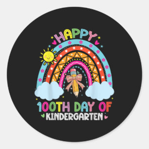 Sticker Rond 100E Jour De Maternelle Drôle 100 Jours De L'École
