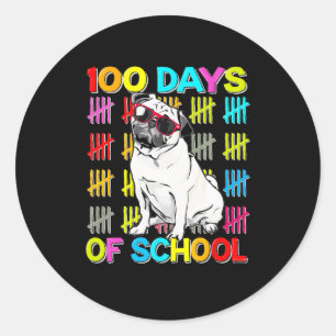 Sticker Rond 100e Jour De Scolaires Garçons Enfants 100 Jours C