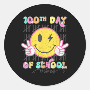 Sticker Rond 100E Jour De Vibes Scolaires Mignonne Super 100 Jo