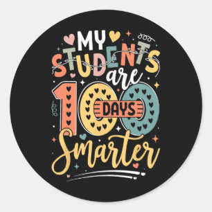 Sticker Rond 100e Jour D'École Mes Élèves Sont Intelligents 100