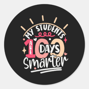 Sticker Rond 100e Jour D'École Mes Élèves Sont Intelligents 100