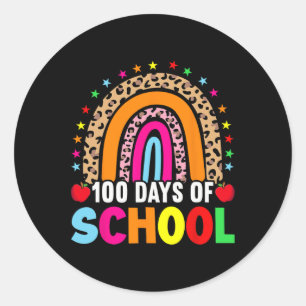 Sticker Rond 100e Jour D'Enseignants 100 Jours Pluie Plus Intel