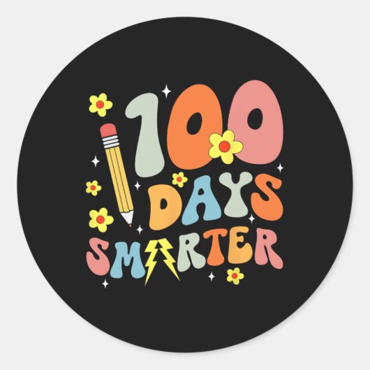 Sticker Rond 100E Jour super D'Enseignant Enfants 100 Jours S (Devant)
