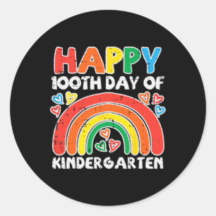 Sticker Rond 100ème Jour De Maternelle Arc En Ciel 100 Jours En