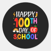Sticker Rond 100th Day Of School Teachers Students 100 Days Of (Devant)