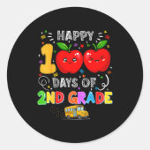 Sticker Rond 100th Days Of 2nd Grade 100 Days Toddler Girl (Devant)