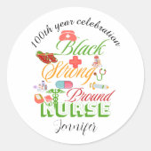 Sticker Rond 100th year celebration black history nurse  (Devant)