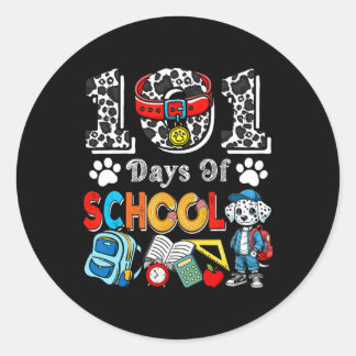 Sticker Rond 101 Jours D'École 100E Jour École Garçon Étudiants