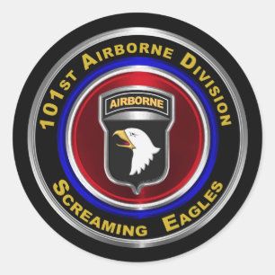 Sticker Rond 101e Division aéroportée hurlant des aigles