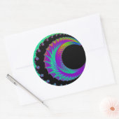 Sticker Rond 108-47 croissant de lune bleu et pourpre (Enveloppe)