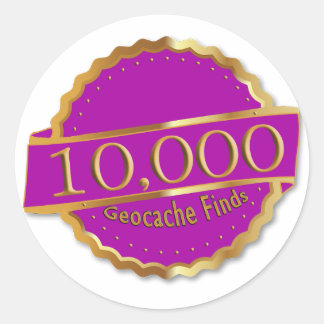 STICKER ROND 10 000 GÉOCACHING TROUVE UN PRIX DE RÉALISATION DE