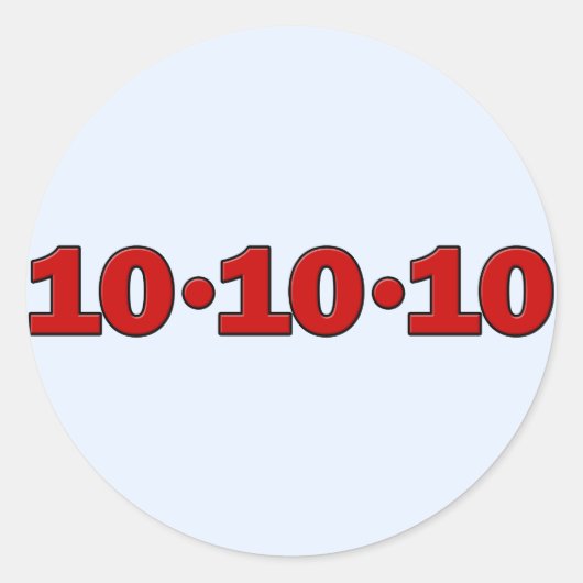 Sticker Rond 10-10-10 : 10 octobre 2010 (Devant)