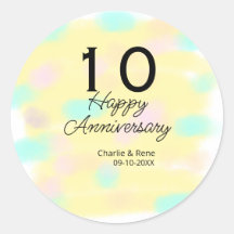 10 ans de mariage jaune pastel nom rétro bo