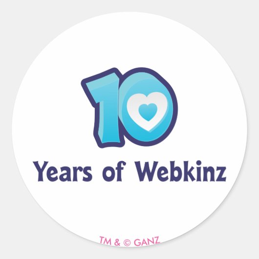 Sticker Rond 10 ans de Webkinz Logo (Devant)