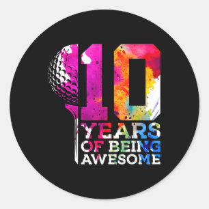 Sticker Rond 10 ans d'être magnifique Golf 10e anniversaire