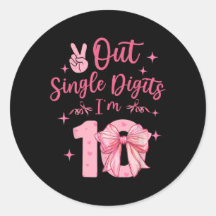 Sticker Rond 10 Chiffres doubles 10e Anniversaire Coquette 10 A