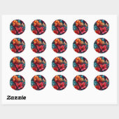 Sticker Rond #10 Motif floral (Feuille)