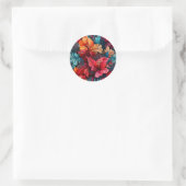 Sticker Rond #10 Motif floral (Sac)
