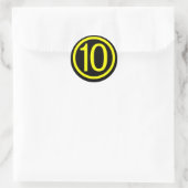 Sticker Rond 10 - numéro dix (Sac)