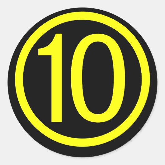 Sticker Rond 10 - numéro dix (Devant)
