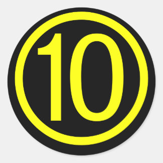Sticker Rond 10 - numéro dix
