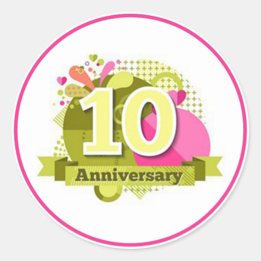 Sticker Rond 10e anniversaire (Devant)