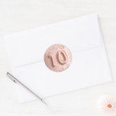 Sticker Rond 10e anniversaire blush rose parties scintillant or (Enveloppe)