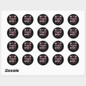 Sticker Rond 10e anniversaire Coquette Bow Double chiffres Anni (Feuille)