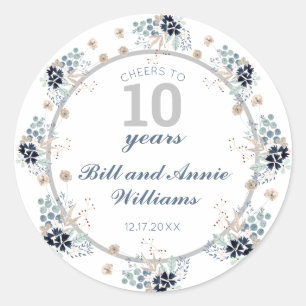 Sticker Rond 10e anniversaire de Mariage encourage à 10 ans de