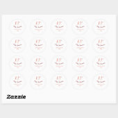 Sticker Rond 10e anniversaire de mariage nom pastel pêche rétro (Feuille)