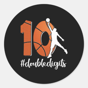 Sticker Rond 10e anniversaire Double chiffres Dix Basket Pour G
