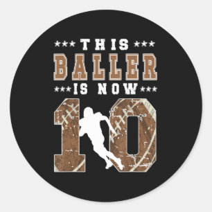 Sticker Rond 10e anniversaire Football garçon 10 ans Football P