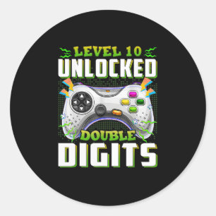 Sticker Rond 10e anniversaire pour les garçons Double Chiffres