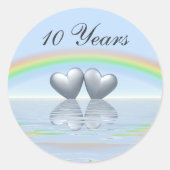 Sticker Rond 10e anniversaire Tin Hearts (Devant)