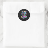 Sticker Rond 10th Birthday Tie-dye 10 Year Of Being Awesome  (Sac)