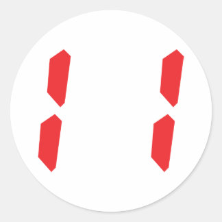 Sticker Rond 11 onze réveil rouge numéro numérique