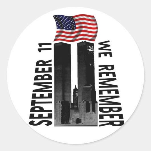 Sticker Rond 11 septembre Nous nous rappelons hommage (Devant)