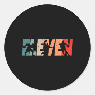 Sticker Rond 11e anniversaire Retro Basketball 11 ans Boy Gi