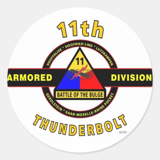 STICKER ROND 11E DIVISION ARMOIRE "THUNDERBOLT" (Devant)