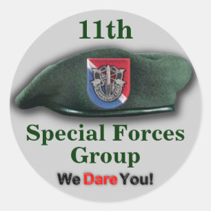 Sticker Rond 11e groupe des forces spéciales Green Berets SFG S