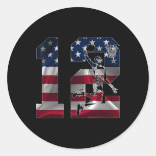 Sticker Rond 12 Ans Numéro 12 Sketll 12e Anniversaire 