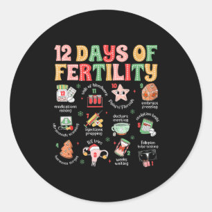 Sticker Rond 12 Jours De Fertilité Ivf Infirmière Noël Ob Gyn T