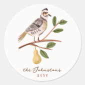 Sticker Rond 12 Jours De Partridge De Noël Dans Un Poirier (Devant)