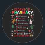 Sticker Rond 12 Jours De Pharmacie Funny Christmas Pharmacist T<br><div class="desc">12 Jours De Pharmacie Funny Noël Pharmaciste Tech Noël</div>