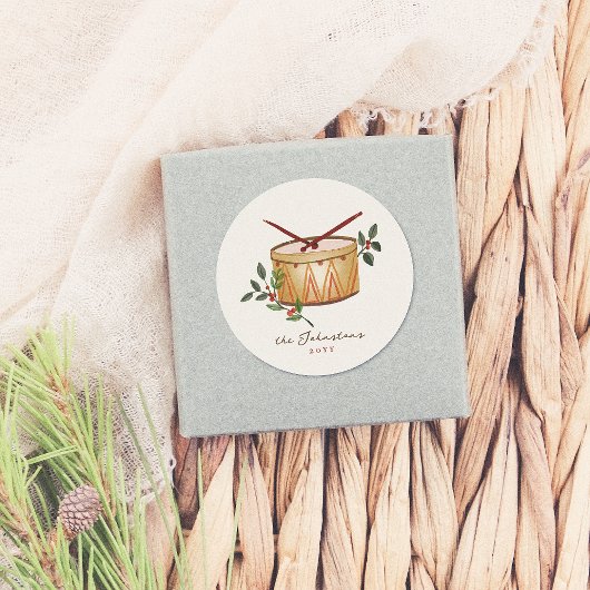 Sticker Rond 12 Jours De Tambour De Noël