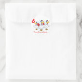 Sticker Rond 12 jours trois poules françaises (Sac)