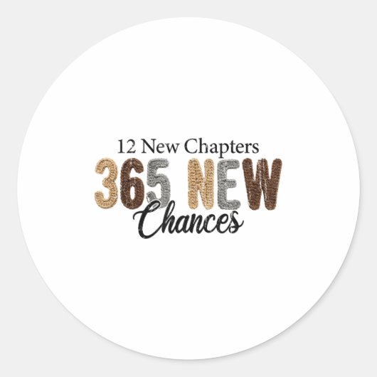Sticker Rond 12 New Chapters 365 New Chances (Devant)