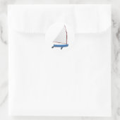 Sticker Rond 12 Pied Voile Dinghy (Sac)